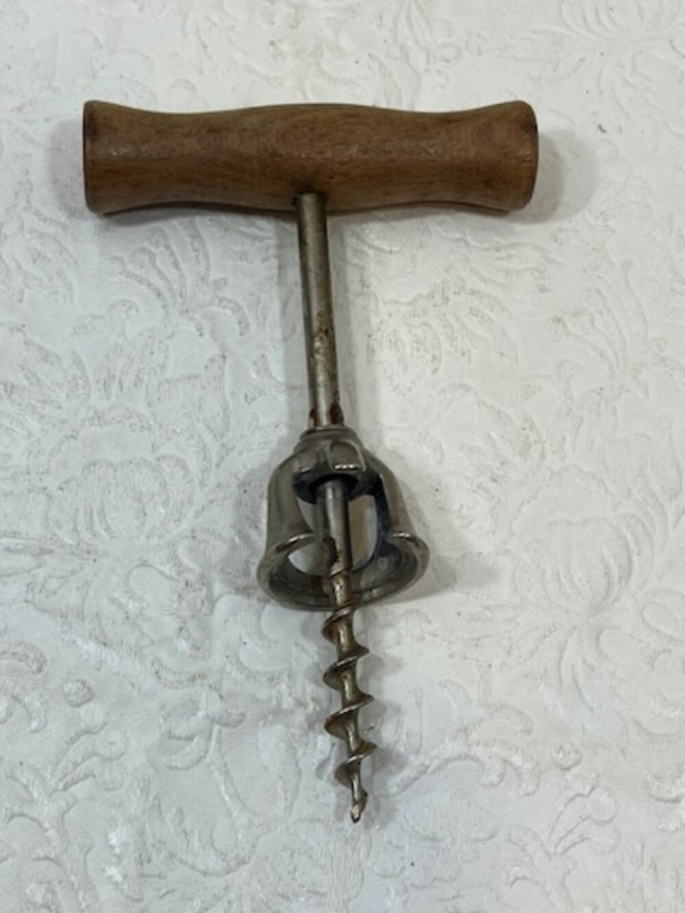 VTG Bell Spiral Corkscrew Wood Handle Wine Cork Bottle Opener 3.5"x5.5" Italy
